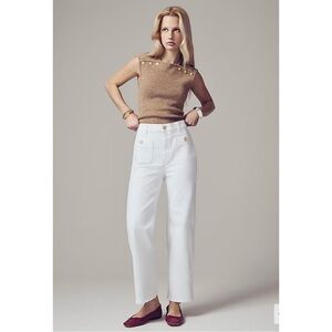 NWT J. Crew Sailor Slim Wide-leg Jean White Denim